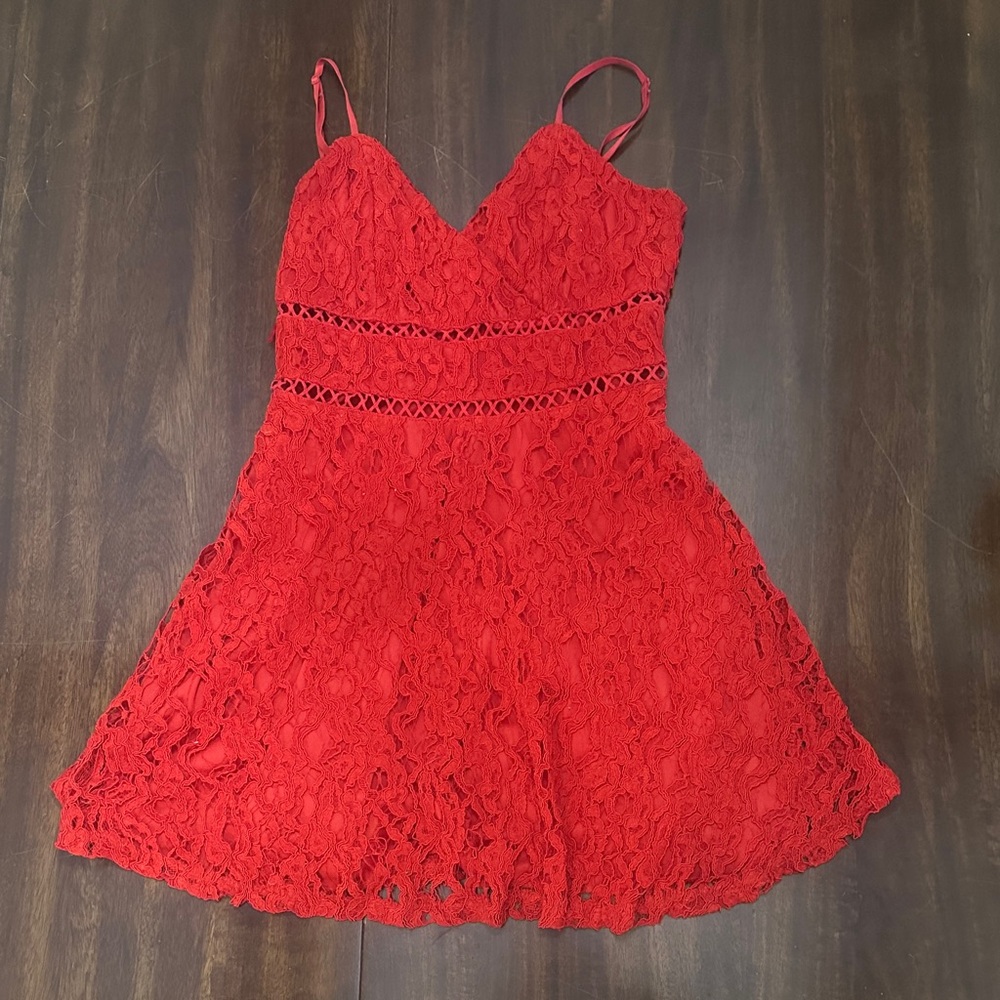Miami Red Lace Mini Dress